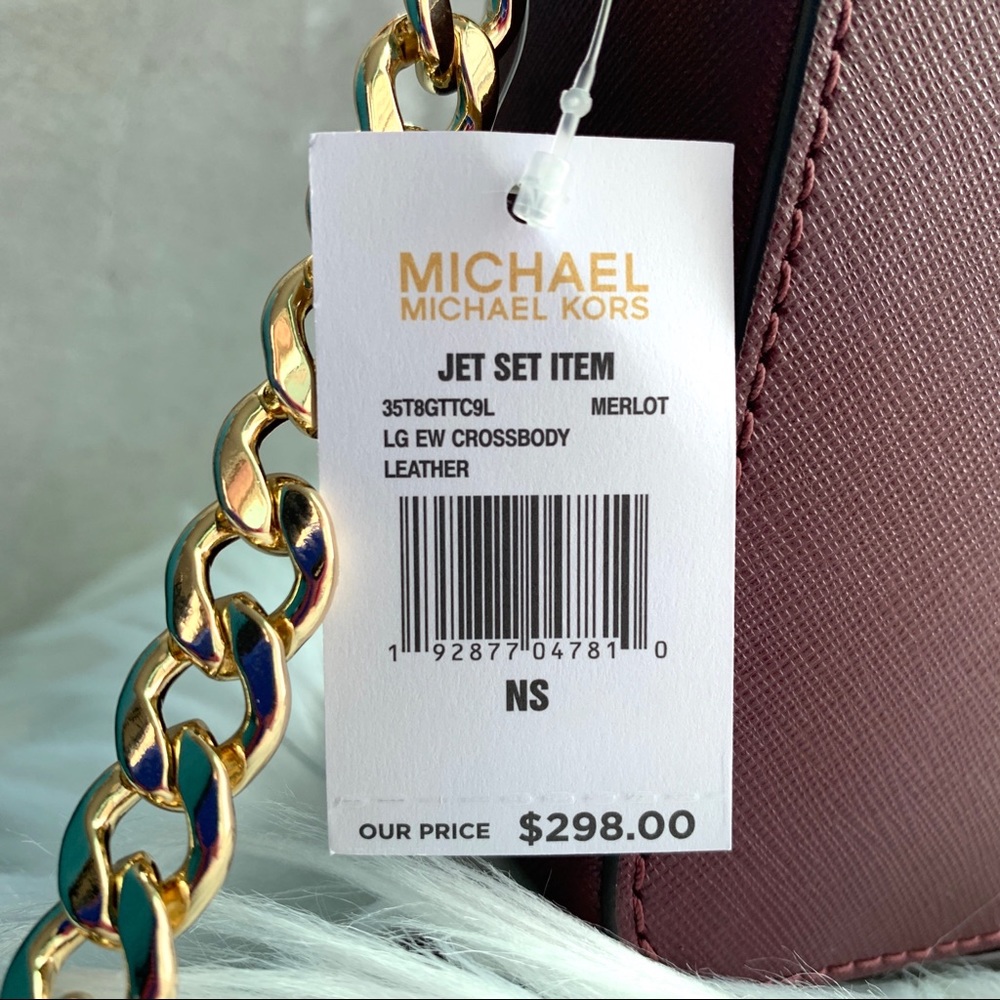 Michael Kors Large Jet Set Merlot Large Crossbody - Picture 5 of 5
